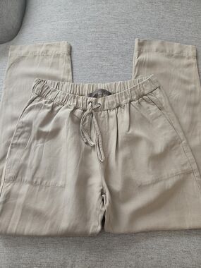 Enza Costa Khaki Drawstring Waist Relaxed Pants